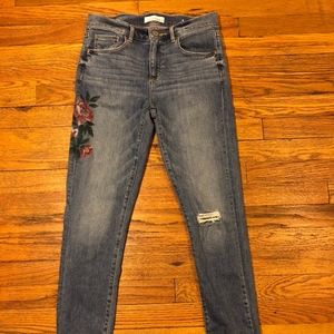Loft Embroidered Skinny Jeans